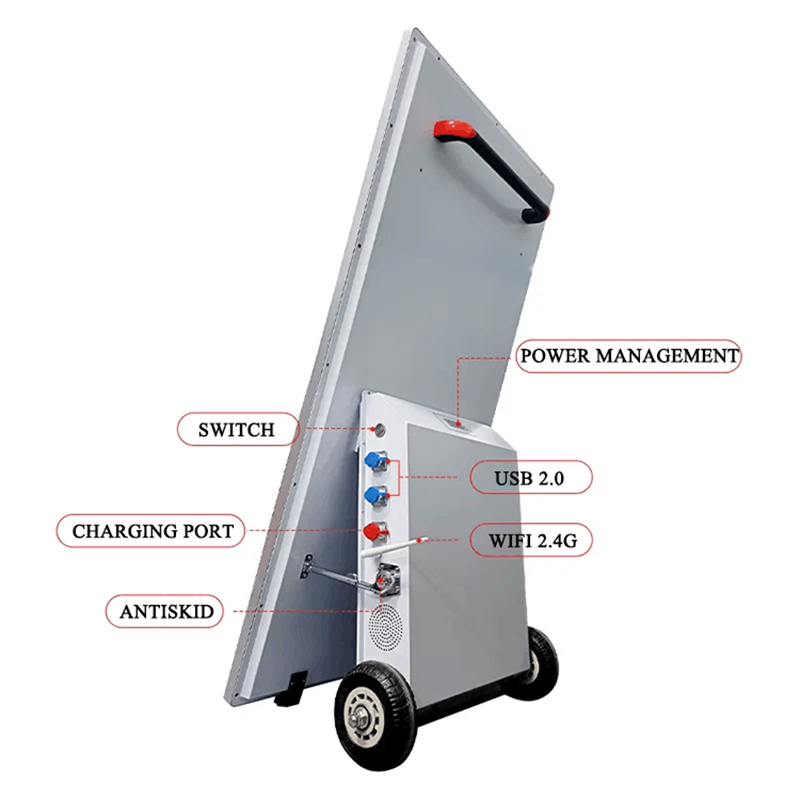 Mobile Battery Digital Signage - Glass-Display
